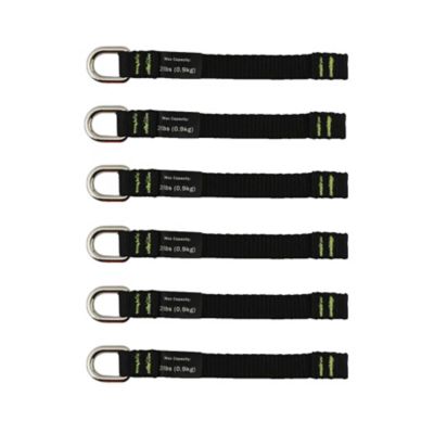 Squids 2 lb. Web Tool Tether Attachments with D-Ring Tool Tails, Black, Long, 6 pc.