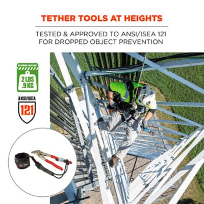 Image showing  2 lb. Web Tool Tether Attachments with D-Ring Tool Tails, Black, Long, 6 pc.