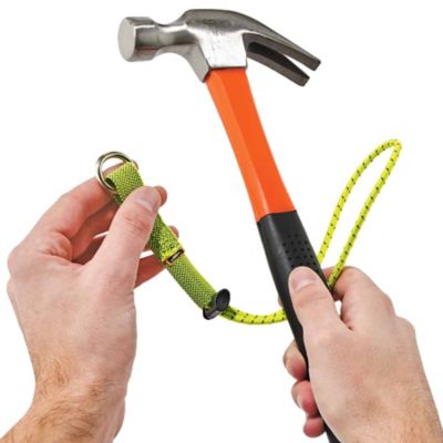 Image showing  15 lb. Elastic Tool Tether Attachments with Loop Tool Tails, Lime, Extended, 3 pc.
