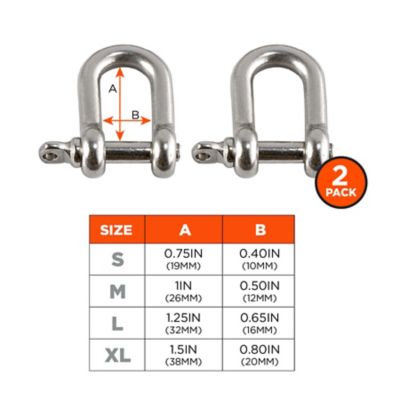 Image showing  Tool Attachment Shackles, Stainless Steel, Large, 2 pc.