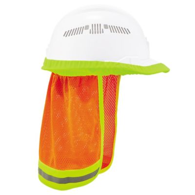 Image showing  Hi-Vis Mesh Neck Shade with Elastic Rim for Hard Hats