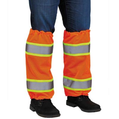 GloWear Unisex Stretch Fit Low-Rise Class E 2-Tone Mesh Leg Gaiters, Orange