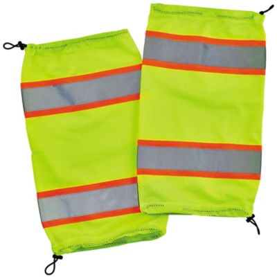 Image showing  Unisex Adult Hi-Vis Stretch Fit Low-Rise Class E 2-Tone Mesh Work Leg Gaiters, Lime