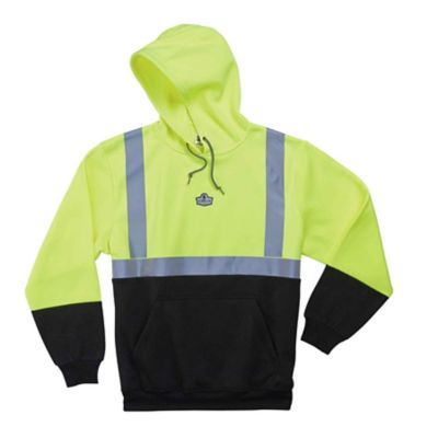 GloWear Unisex Type R Class 2 Hi-Vis Hooded Sweatshirt, Black Front