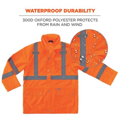 Image showing  Unisex Adult Type R Class 3 Hi-Vis Breathable Rain Jacket