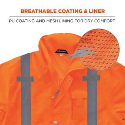 Image showing  Unisex Adult Type R Class 3 Hi-Vis Breathable Rain Jacket