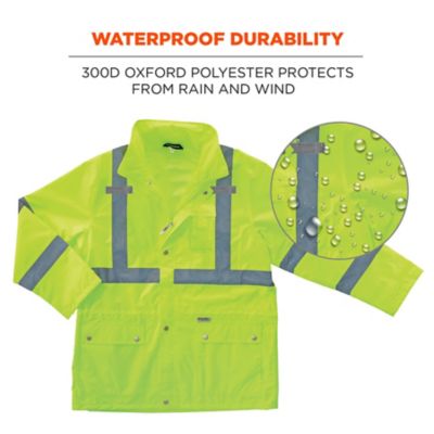 Image showing  Unisex Adult Type R Class 3 Hi-Vis Breathable Rain Jacket