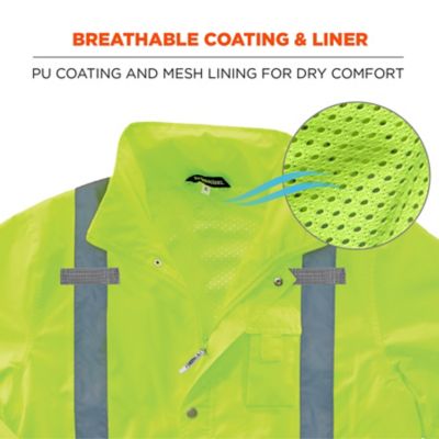 Image showing  Unisex Adult Type R Class 3 Hi-Vis Breathable Rain Jacket
