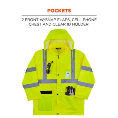 Image showing 5 th GloWear Unisex Adult Type R Class 3 Hi-Vis Lightweight Rain Jacket