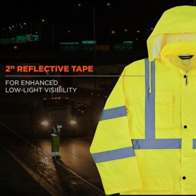 Image showing 6 th GloWear Unisex Adult Type R Class 3 Hi-Vis Lightweight Rain Jacket