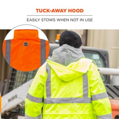 Image showing 4 th GloWear Unisex Adult Type R Class 3 Hi-Vis Lightweight Rain Jacket