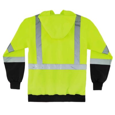 Image showing  Unisex Type R Class 3 Zip-Up Hi-Vis Hoodie, Black Front