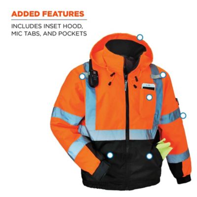 Image showing  Unisex Adult Type R Class 3 Hi-Vis Thermal Quilted Bomber Jacket