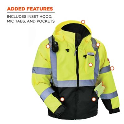 Image showing  Unisex Adult Type R Class 3 Hi-Vis Thermal Quilted Bomber Jacket