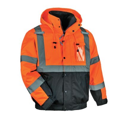 GloWear Unisex Type R Class 3 Thermal Hi-Vis 4-in-1 Bomber Jacket with Quilted Sleeves