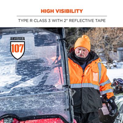 Image showing  Unisex Adult Type R Class 3 Hi-Vis Thermal 4-in-1 Bomber Jacket with Quilted Sleeves