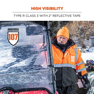 Image showing  Unisex Adult Type R Class 3 Hi-Vis Thermal 4-in-1 Bomber Jacket with Quilted Sleeves