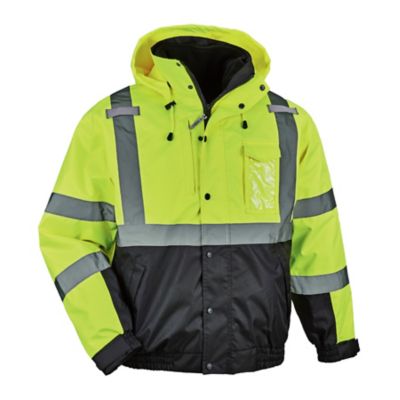 GloWear Unisex Type R Class 3 Thermal Hi-Vis 4-in-1 Bomber Jacket with Quilted Sleeves