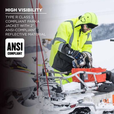 Image showing  Unisex Adult Type R Class 3 Hi-Vis Thermal Quilted Parka