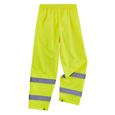 GloWear Unisex Natural-Rise Class E Hi-Vis Lightweight Rain Pants I wouldn't want to spend all day wearing them, as they aren't the most breathable, but for a basic "I-need-to-stay-dry-right-now" rain pant, they are fantastic