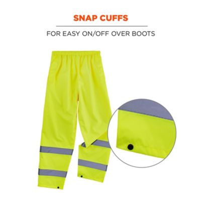 Image showing 2 th GloWear Unisex Adult Hi-Vis Relaxed Fit Natural-Rise Class E Lightweight Work Rain Pants
