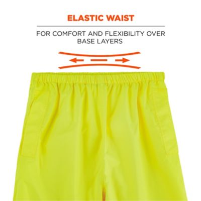 Image showing  Unisex Adult Hi-Vis Relaxed Fit Natural-Rise Class E Lightweight Work Rain Pants