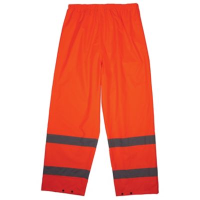 Image showing  Unisex Adult Hi-Vis Relaxed Fit Natural-Rise Class E Lightweight Work Rain Pants