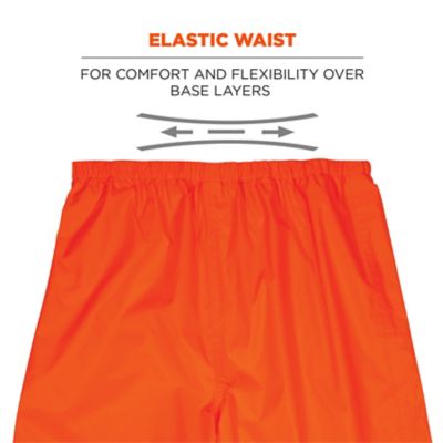 Image showing  Unisex Adult Hi-Vis Relaxed Fit Natural-Rise Class E Lightweight Work Rain Pants