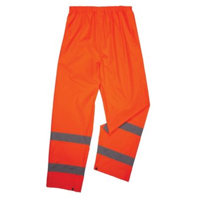 GloWear Unisex Adult Hi-Vis Relaxed Fit Natural-Rise Class E Lightweight Work Rain Pants