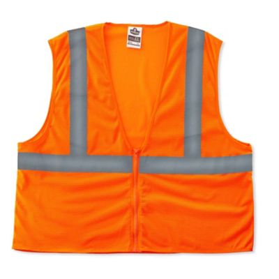 GloWear Unisex Type R Class 2 Super Economy Mesh Safety Vest with Zipper