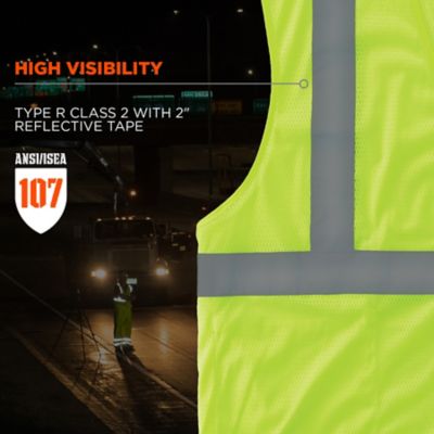 Image showing  Unisex Type R Class 2 Mesh Hi-Vis Economy Safety Vest, 21029
