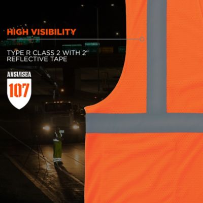 Image showing  Unisex Type R Class 2 Mesh Hi-Vis Economy Safety Vest, 24535