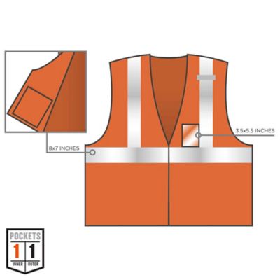 Image showing  Unisex Type R Class 2 Breakaway Mesh Safety Vest with ID Badge Holder