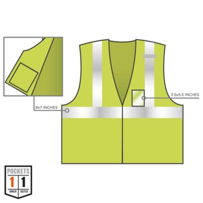 Image showing  Unisex Type R Class 2 Breakaway Mesh Safety Vest with ID Badge Holder