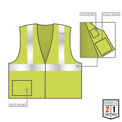 Image showing  Unisex Class 2 Hi-Vis 5-Point Breakaway Safety Vest