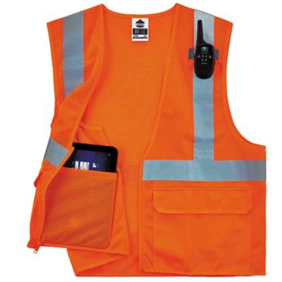 Image showing 2 th GloWear Unisex Type R Class 2 Standard Mesh Safety Vest with Zipper