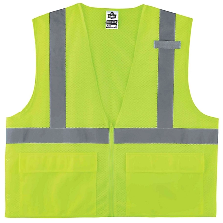 GloWear Unisex Type R Class 2 Standard Mesh Safety Vest with Zipper