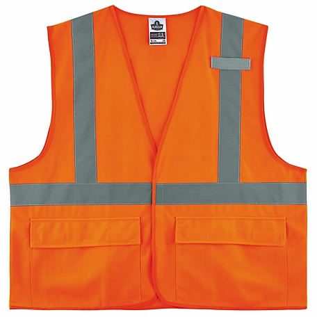 GloWear Unisex Type R Class 2 Standard Solid Safety Vest with Hook and Loop