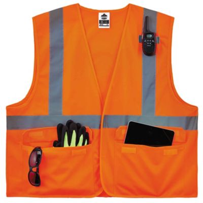 Image showing  Unisex Type R Class 2 Standard Solid Safety Vest with Hook and Loop
