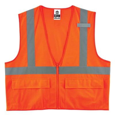 Ergodyne Unisex GloWear 8225Z Type R Class 2 Solid Hi-Vis Standard Safety Vest with Zipper