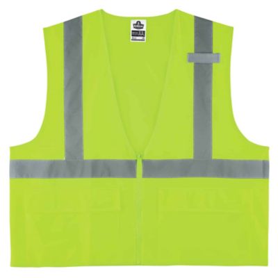 Ergodyne Unisex GloWear 8225Z Type R Class 2 Solid Hi-Vis Standard Safety Vest with Zipper
