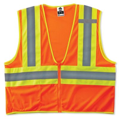 Ergodyne Unisex 2-Tone GloWear 8229Z Type R Class 2 Hi-Vis Economy Safety Vest with Zipper