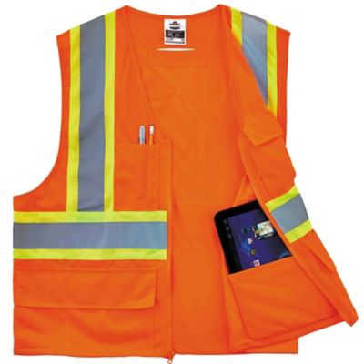 Image showing  Unisex 2-Tone GloWear 8235ZX Type R Class 2 X-Back Safety Vest with Zipper