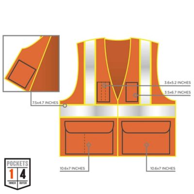 Image showing  Unisex 2-Tone GloWear 8235ZX Type R Class 2 X-Back Safety Vest with Zipper