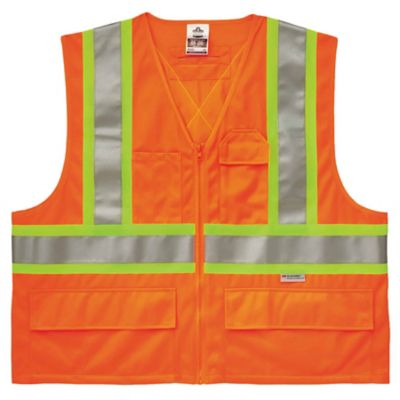 Ergodyne Unisex 2-Tone GloWear 8235ZX Type R Class 2 X-Back Safety Vest with Zipper