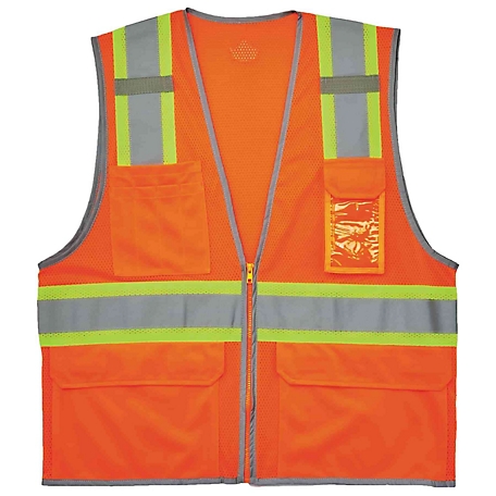 GloWear Unisex 2-Tone Type R Class 2 Mesh Hi-Vis Safety Vest with Reflective Binding, 24143