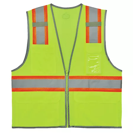 GloWear 24566 Unisex Two-Tone Type R Class 2 Safety Vest in High Visibility Mesh with Reflective Attachment Safety Vests