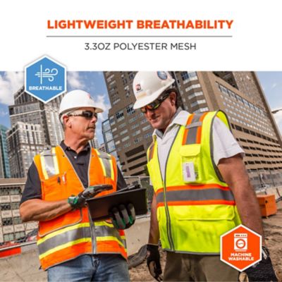 Image showing  Unisex 2-Tone Type R Class 2 Mesh Hi-Vis Safety Vest with Reflective Binding, 24566