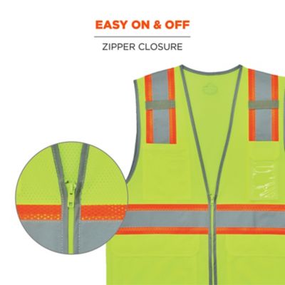 Image showing 5 th GloWear Unisex 2-Tone Type R Class 2 Mesh Hi-Vis Safety Vest with Reflective Binding, 24566