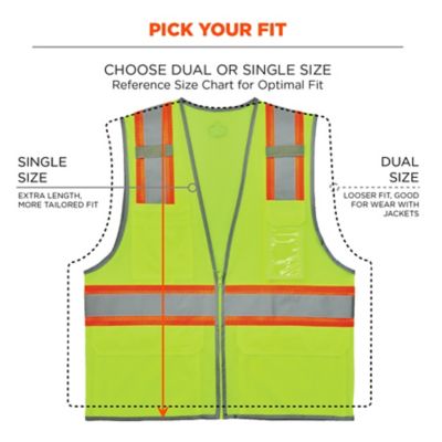 Image showing 6 th GloWear Unisex 2-Tone Type R Class 2 Mesh Hi-Vis Safety Vest with Reflective Binding, 24566